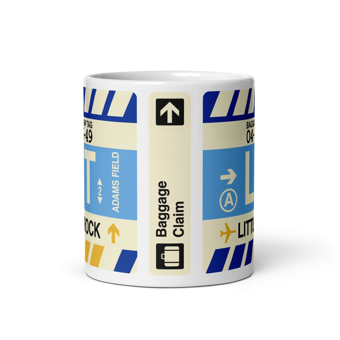 LIT Little Rock Coffee Mug • Jet Age Baggage Tag Design • YHM Designs - Image 03