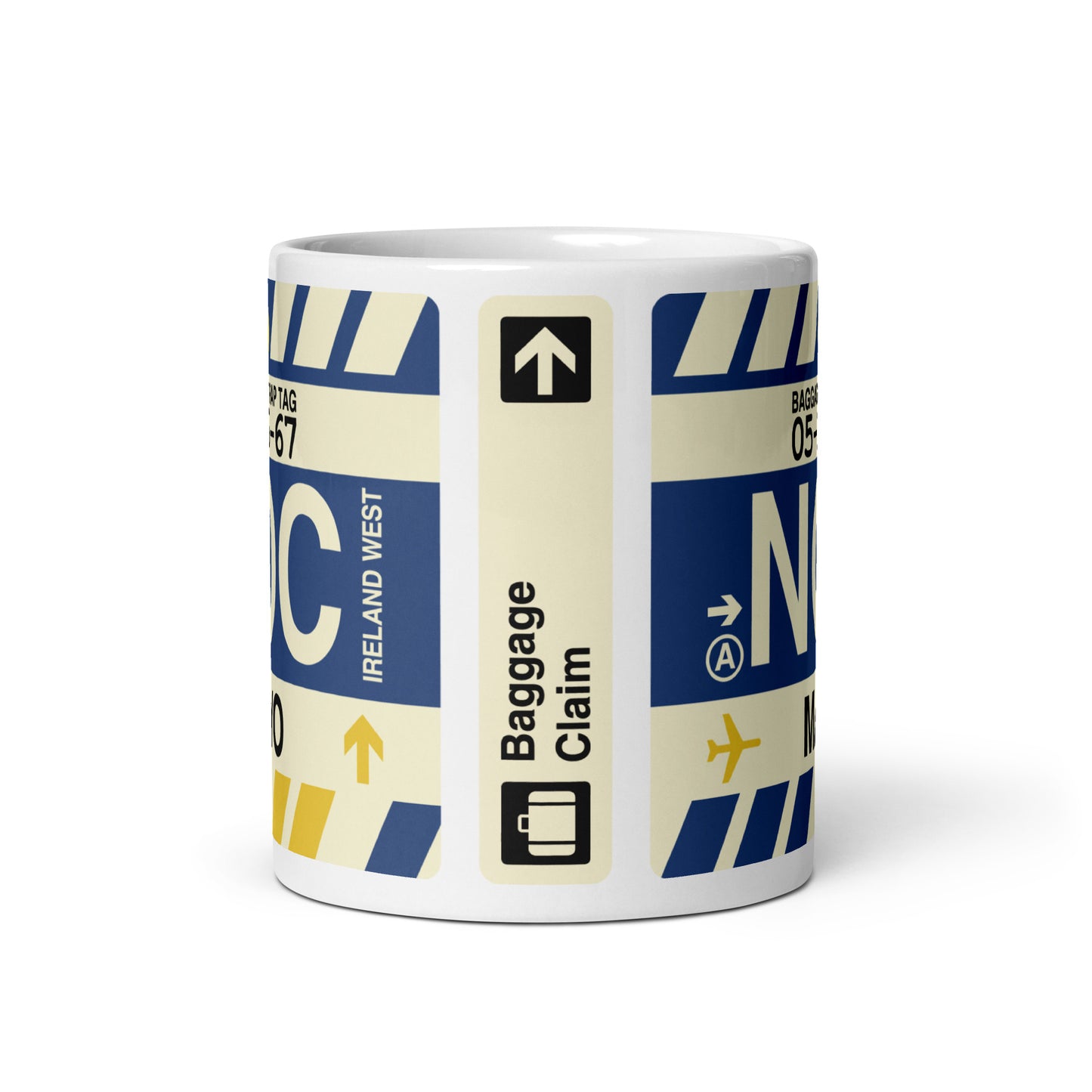 NOC Mayo Coffee Mug • Jet Age Baggage Tag Design • YHM Designs - Image 03