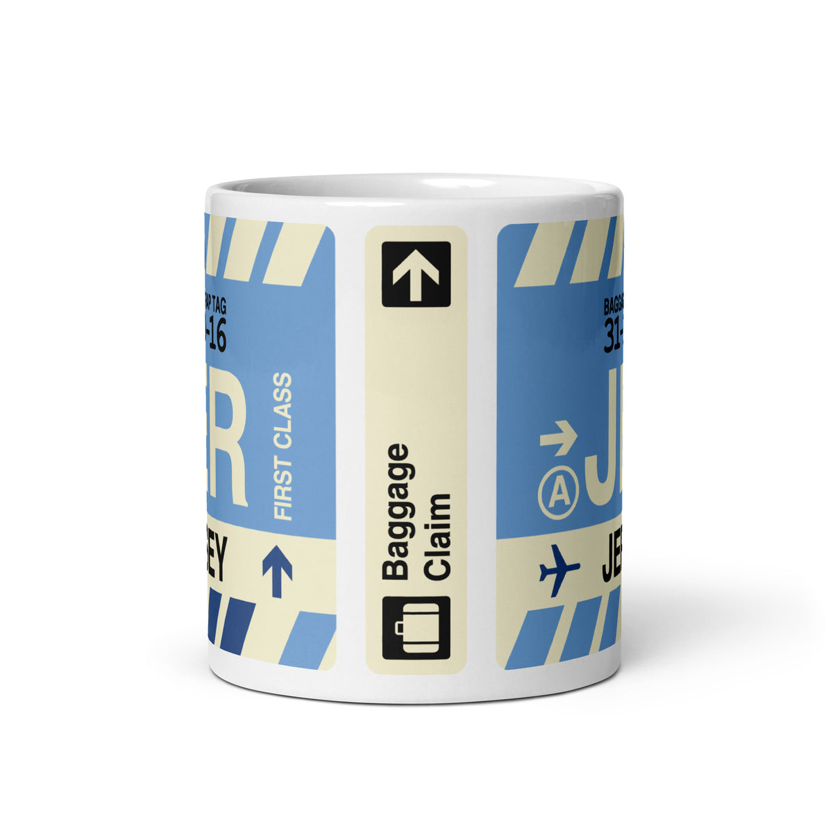 JER Jersey Coffee Mug • Jet Age Baggage Tag Design • YHM Designs - Image 03