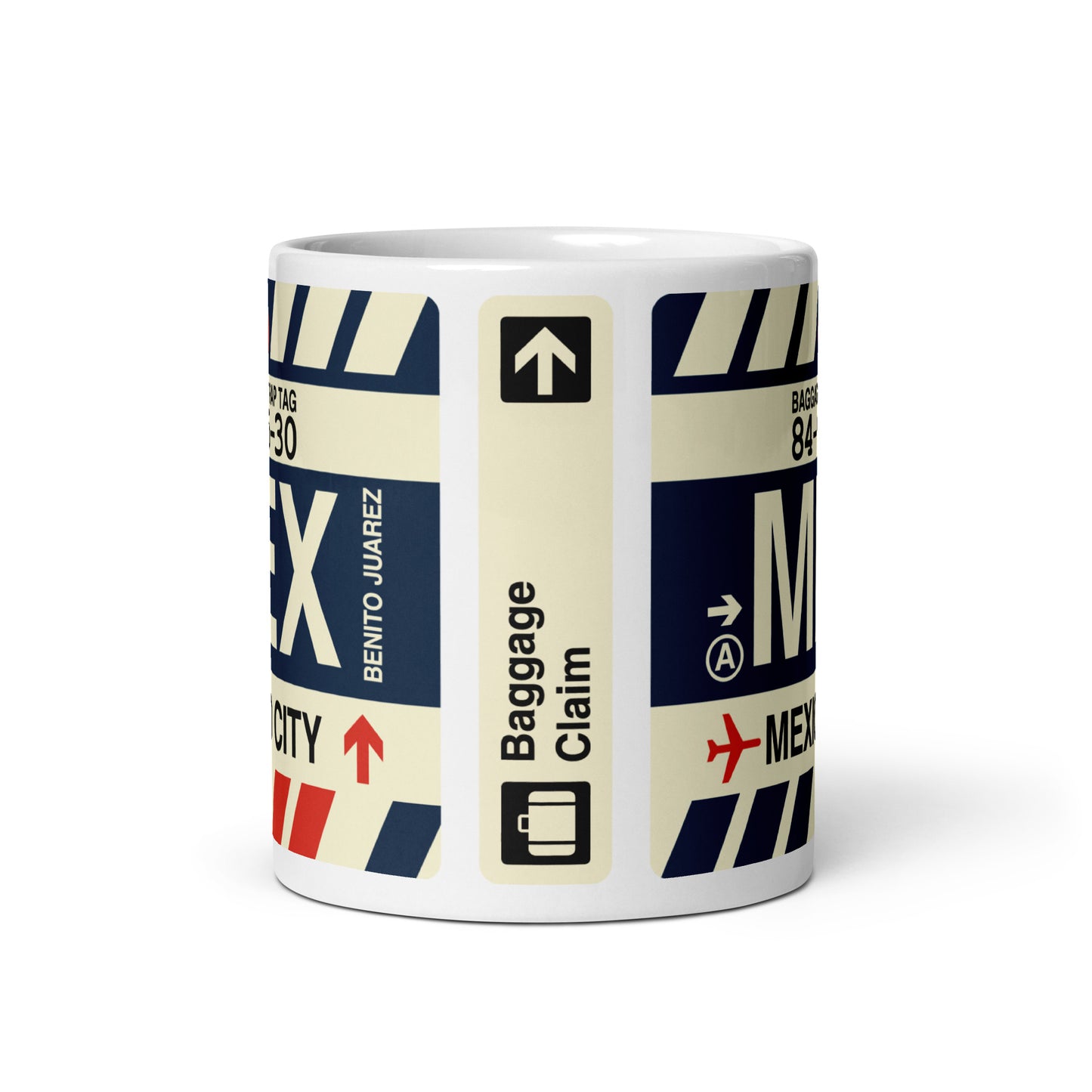 MEX Mexico City Coffee Mug • Jet Age Baggage Tag Design • YHM Designs - Image 03
