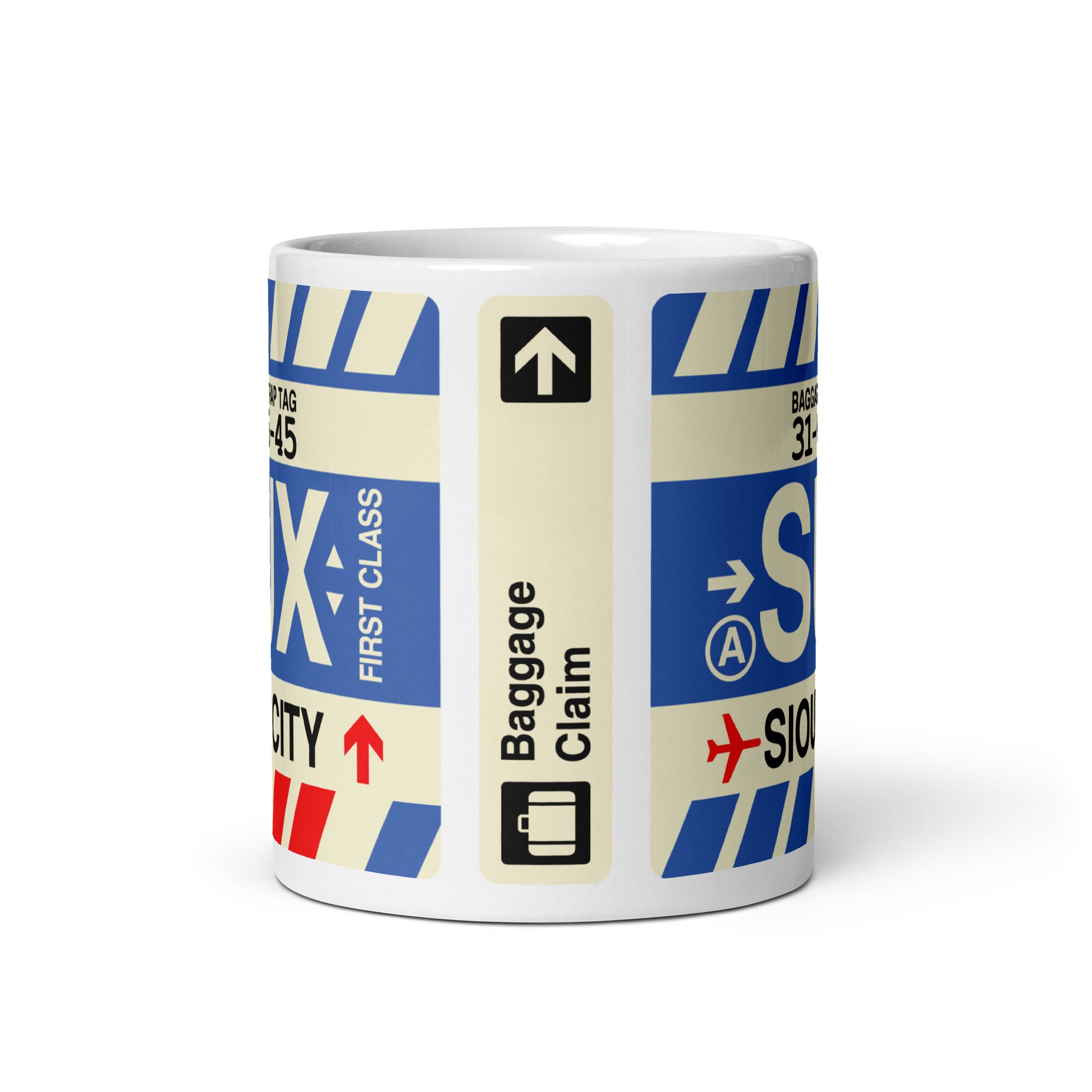 SUX Sioux City Coffee Mug • Jet Age Baggage Tag Design • YHM Designs - Image 03