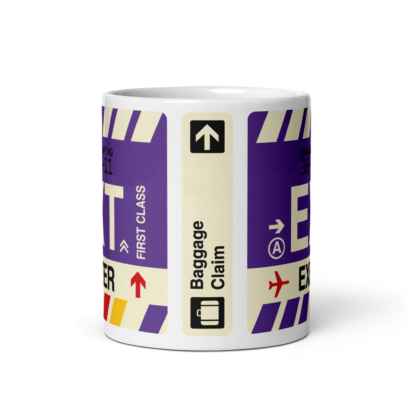 EXT Exeter Coffee Mug • Jet Age Baggage Tag Design • YHM Designs - Image 03
