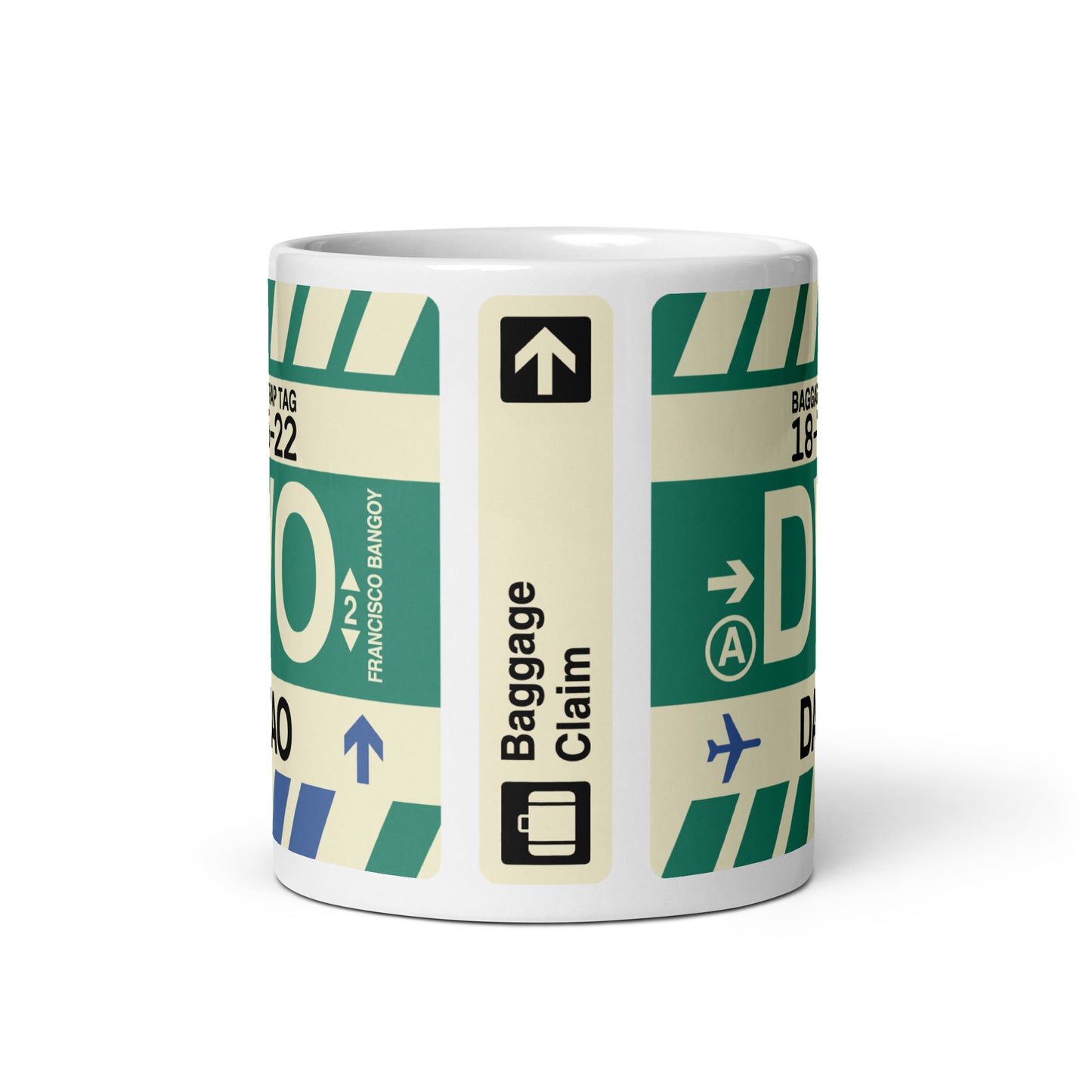 DVO Davao Coffee Mug • Jet Age Baggage Tag Design • YHM Designs - Image 03