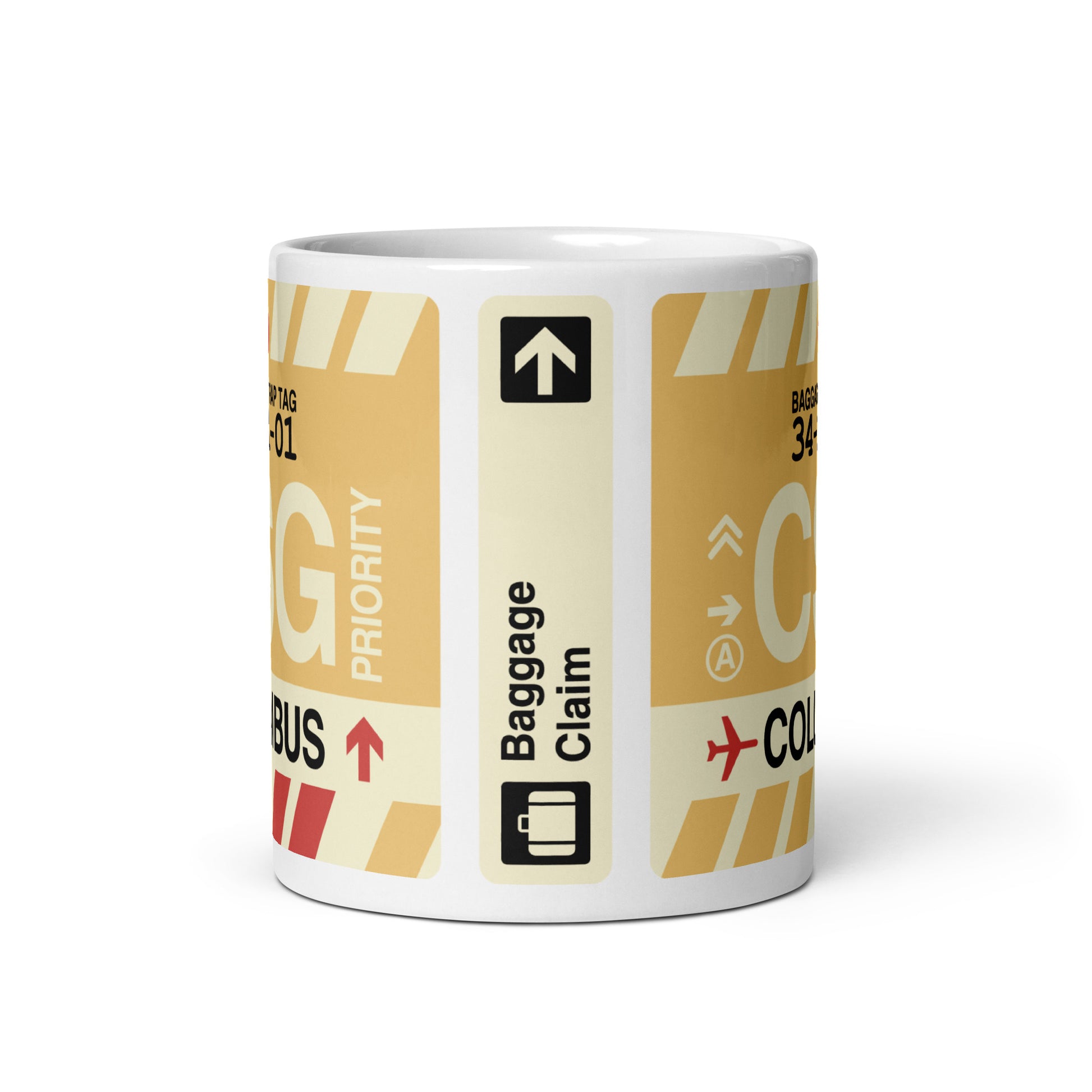 CSG Columbus Coffee Mug • Jet Age Baggage Tag Design • YHM Designs - Image 03
