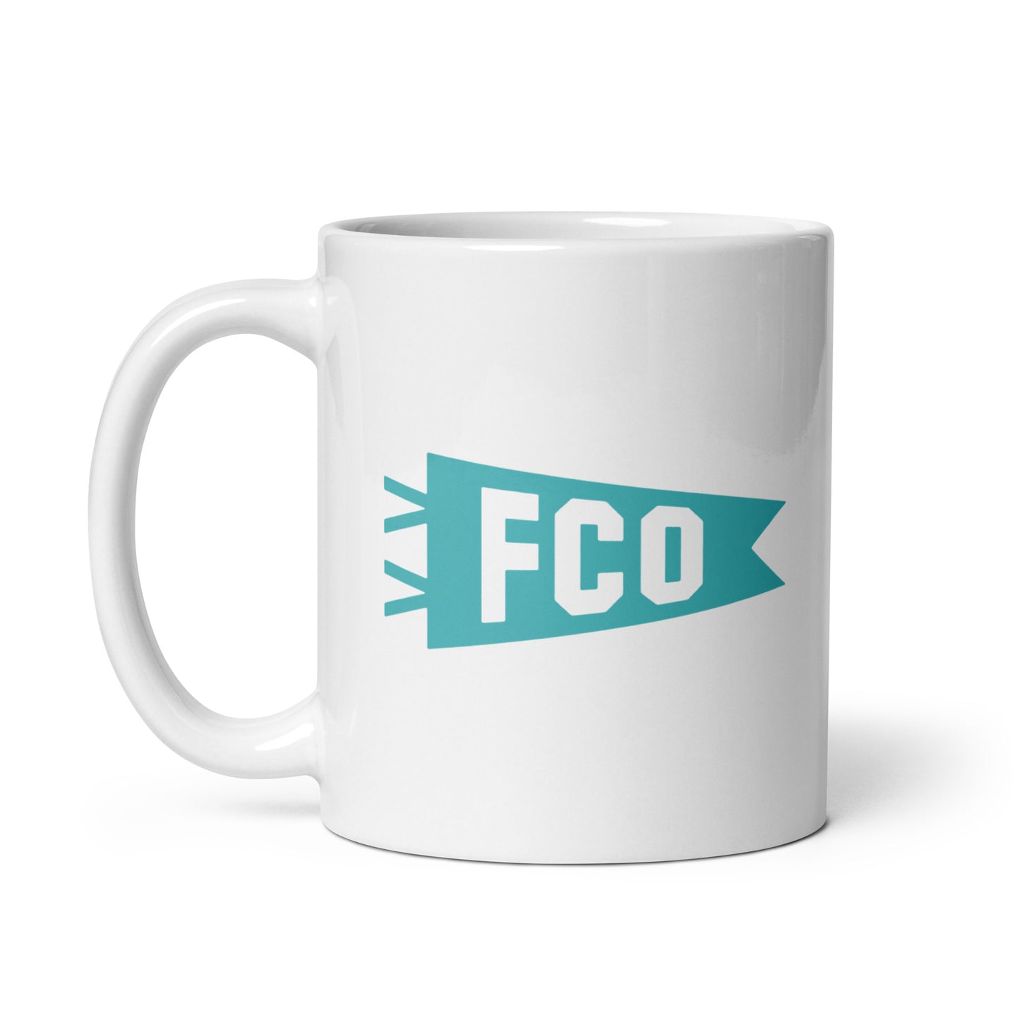 Cool Travel Gift Coffee Mug - Viking Blue • FCO Rome • YHM Designs - Image 02