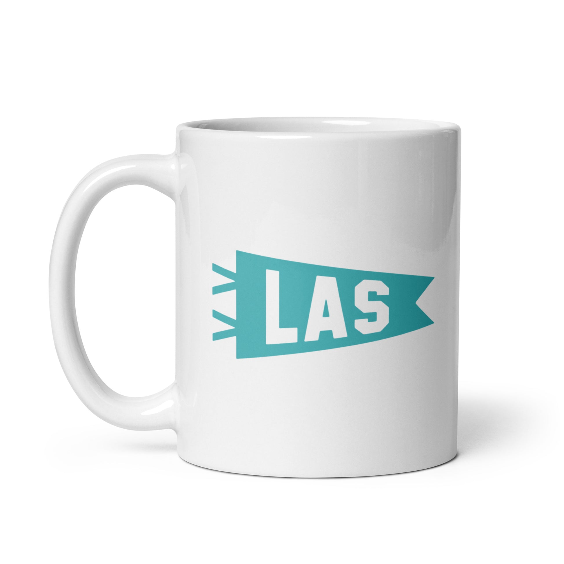 Cool Travel Gift Coffee Mug - Viking Blue • LAS Las Vegas • YHM Designs - Image 02