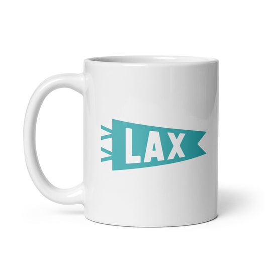 Cool Travel Gift Coffee Mug - Viking Blue • LAX Los Angeles • YHM Designs - Image 02