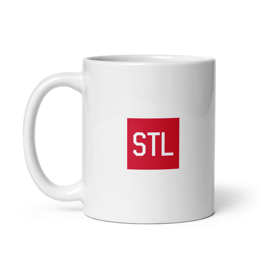 Aviator Gift Coffee Mug - Crimson Red • STL St. Louis • YHM Designs - Image 02