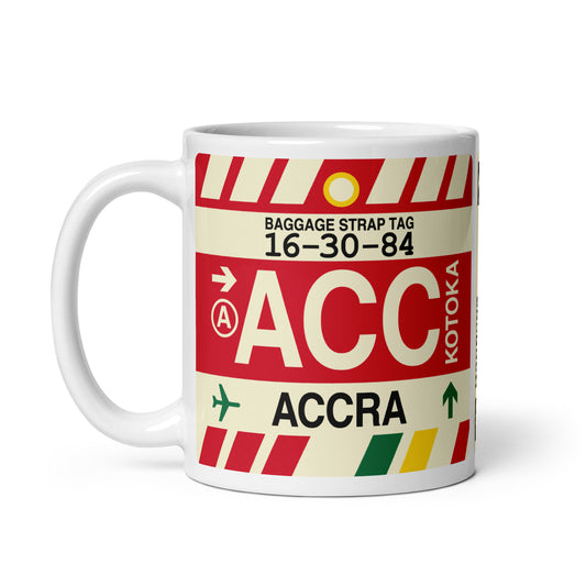 ACC Accra Coffee Mug • Jet Age Baggage Tag Design • YHM Designs - Image 02