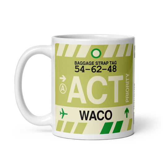 ACT Waco Coffee Mug • Jet Age Baggage Tag Design • YHM Designs - Image 02