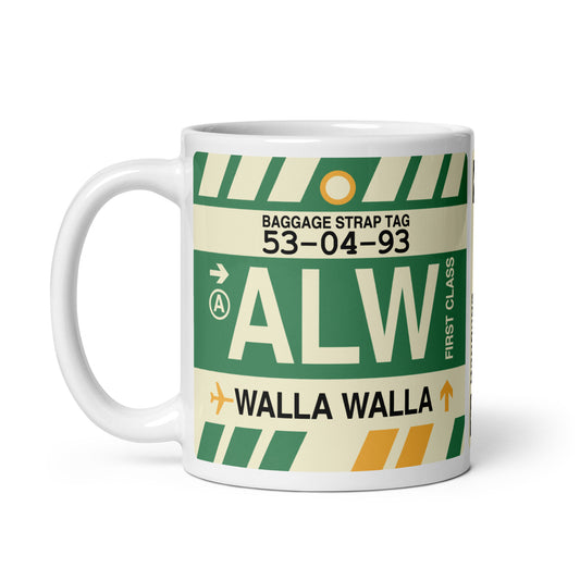 ALW Walla Walla Coffee Mug • Jet Age Baggage Tag Design • YHM Designs - Image 02