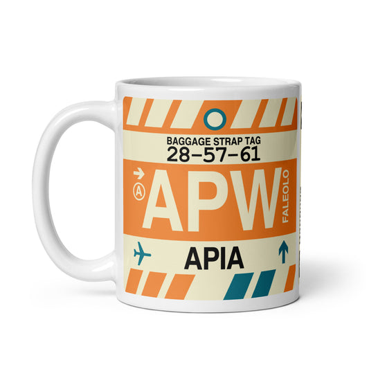 APW Apia Coffee Mug • Jet Age Baggage Tag Design • YHM Designs - Image 02