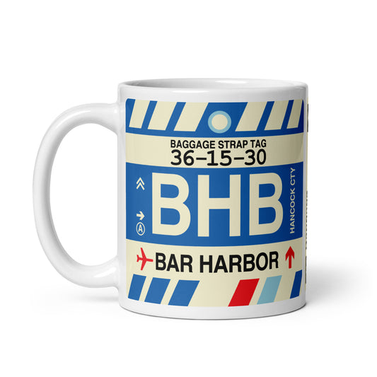BHB Bar Harbor Coffee Mug • Jet Age Baggage Tag Design • YHM Designs - Image 02