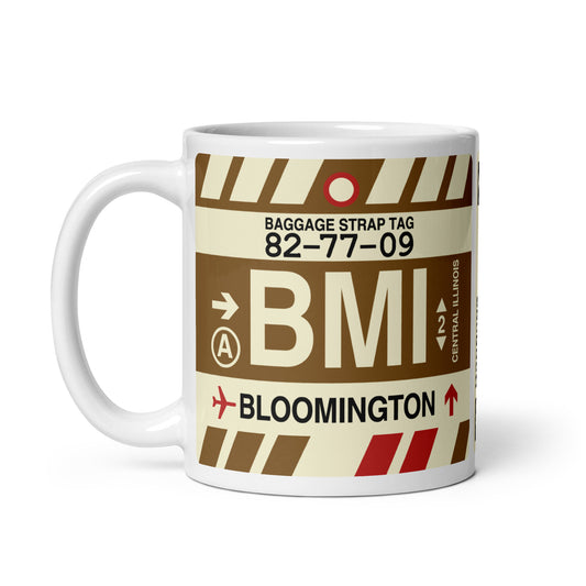 BMI Bloomington Coffee Mug • Jet Age Baggage Tag Design • YHM Designs - Image 02