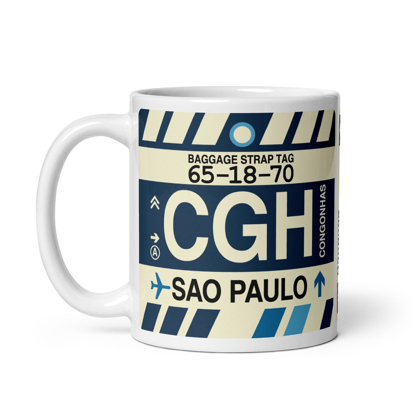 CGH Sao Paulo Coffee Mug • Jet Age Baggage Tag Design • YHM Designs - Image 02