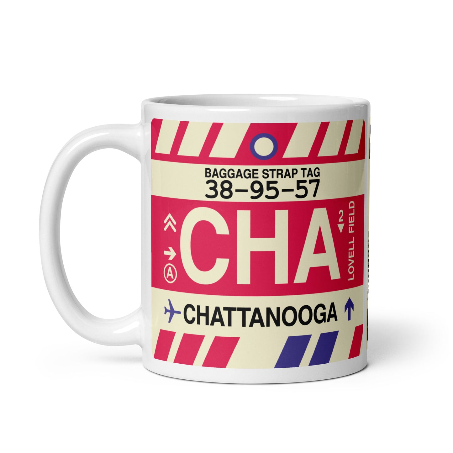 CHA Chattanooga Coffee Mug • Jet Age Baggage Tag Design • YHM Designs - Image 02