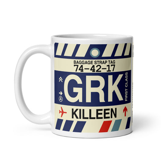 GRK Killeen Coffee Mug • Jet Age Baggage Tag Design • YHM Designs - Image 02