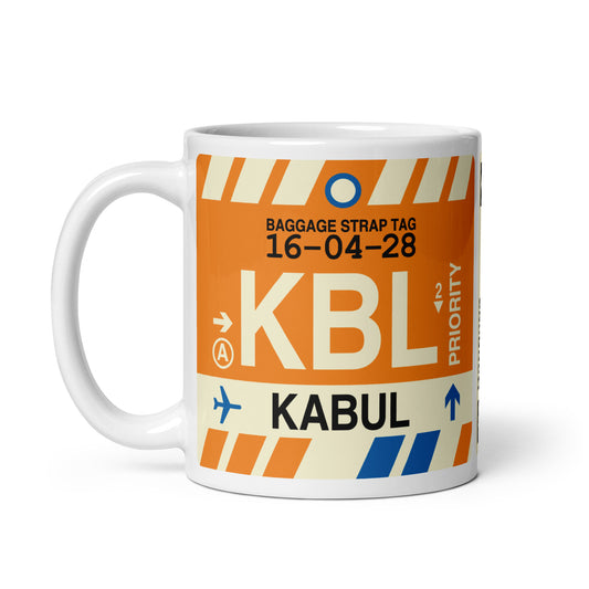 KBL Kabul Coffee Mug • Jet Age Baggage Tag Design • YHM Designs - Image 02