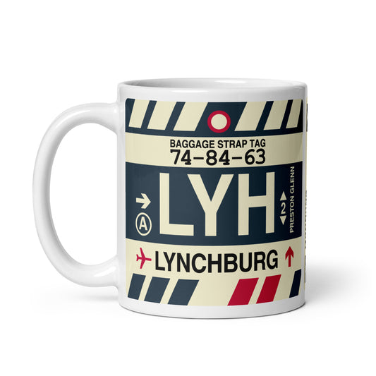 LYH Lynchburg Coffee Mug • Jet Age Baggage Tag Design • YHM Designs - Image 02
