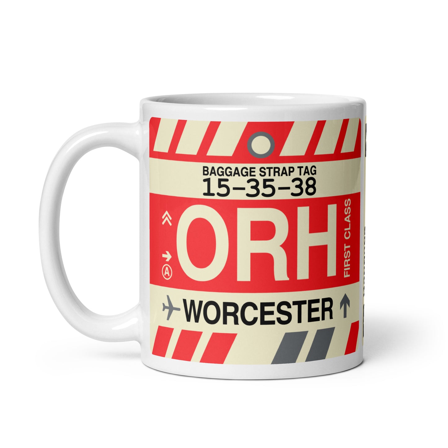 ORH Worcester Coffee Mug • Jet Age Baggage Tag Design • YHM Designs - Image 02