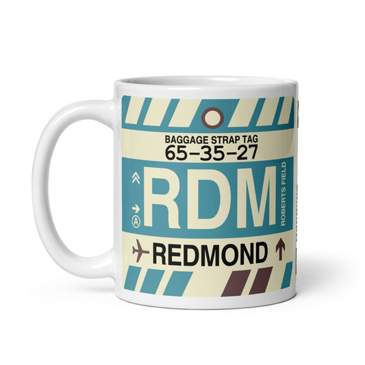 RDM Redmond Coffee Mug • Jet Age Baggage Tag Design • YHM Designs - Image 02