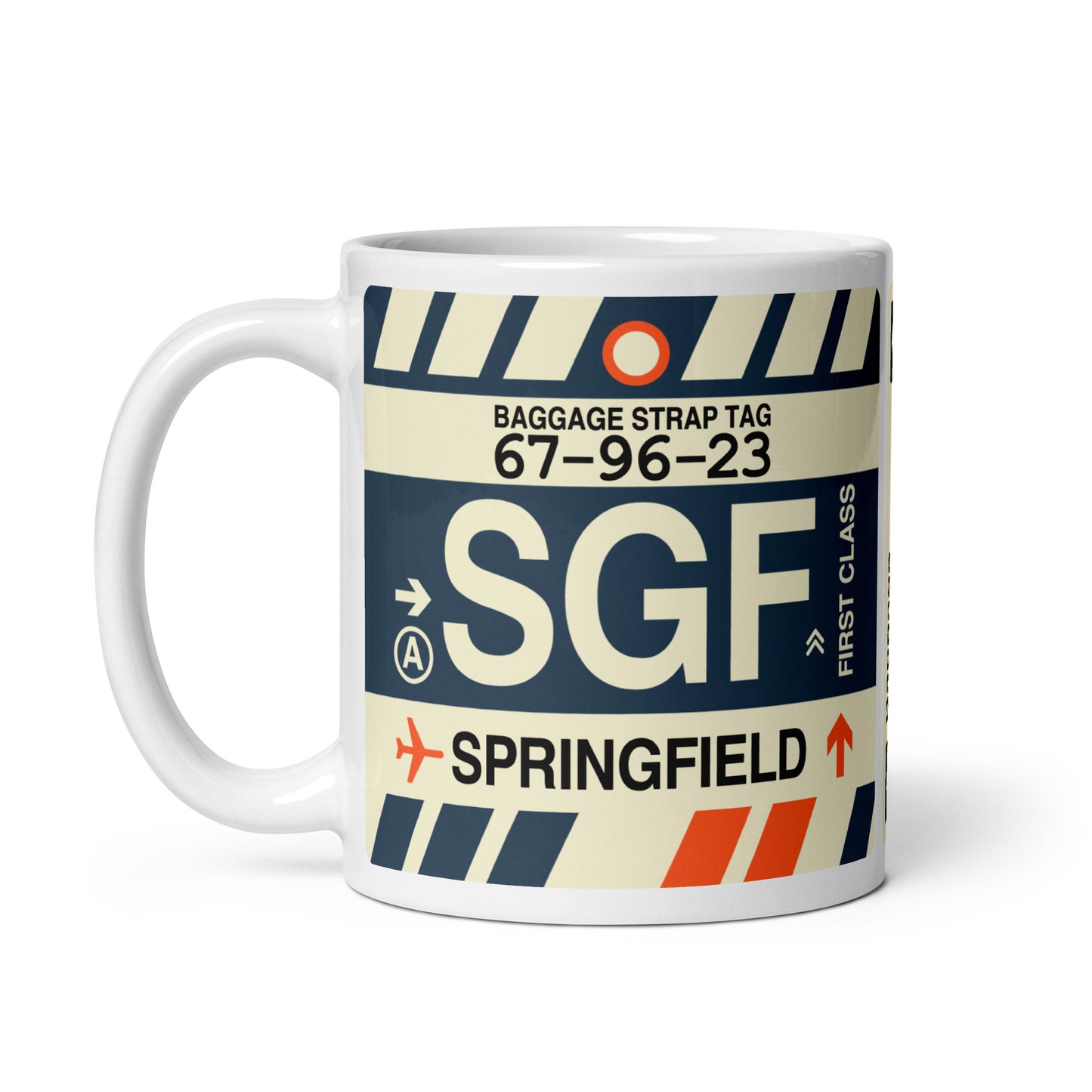 SGF Springfield Coffee Mug • Jet Age Baggage Tag Design • YHM Designs - Image 02