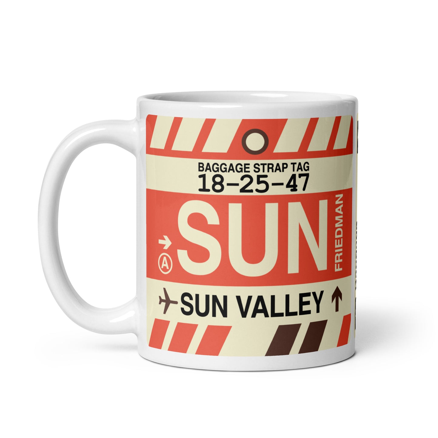 SUN Sun Valley Coffee Mug • Jet Age Baggage Tag Design • YHM Designs - Image 02