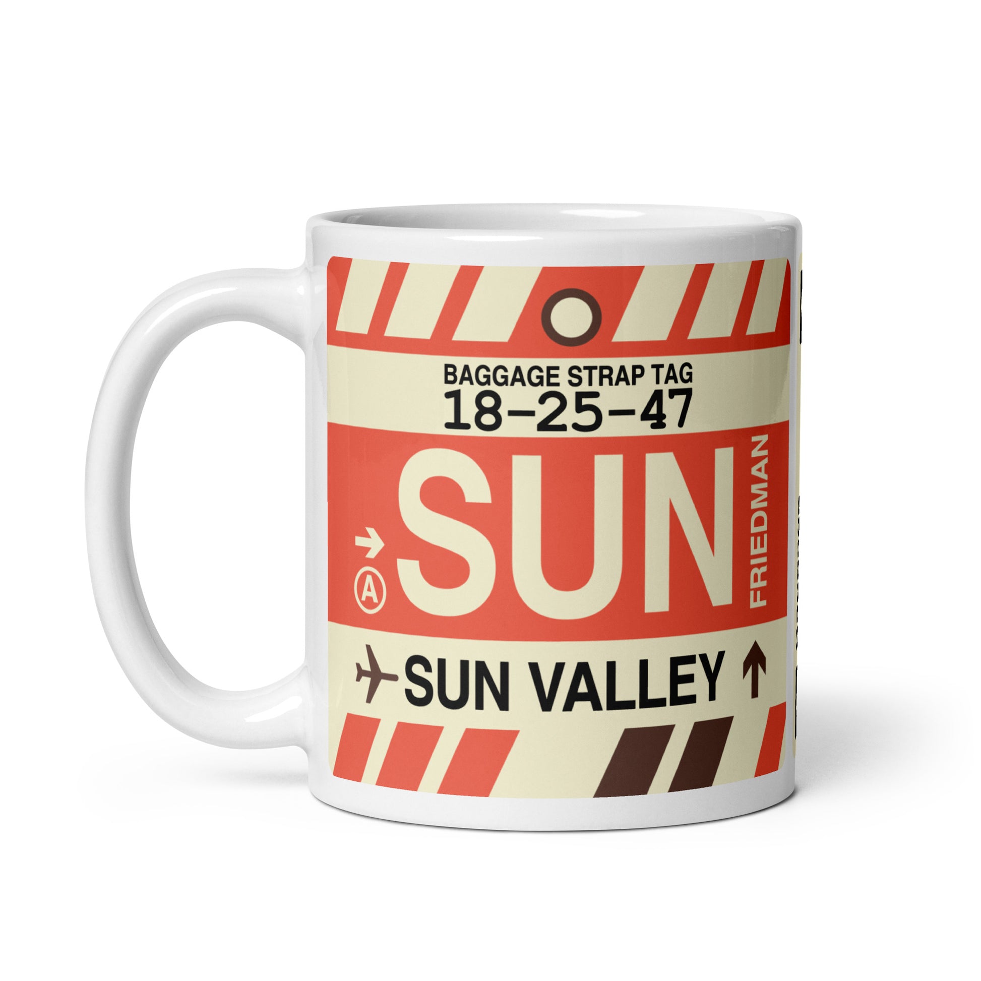 SUN Sun Valley Coffee Mug • Jet Age Baggage Tag Design • YHM Designs - Image 02