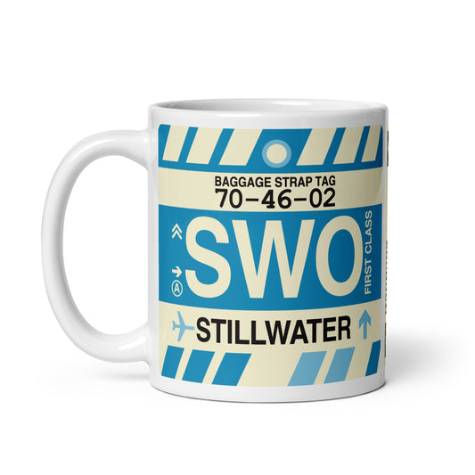 SWO Stillwater Coffee Mug • Jet Age Baggage Tag Design • YHM Designs - Image 02
