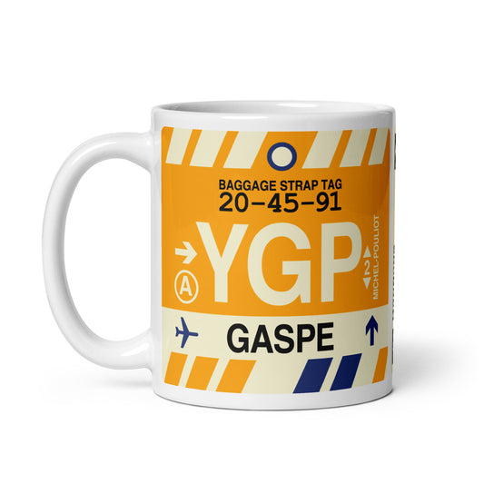 YGP Gaspé Coffee Mug • Jet Age Baggage Tag Design • YHM Designs - Image 02