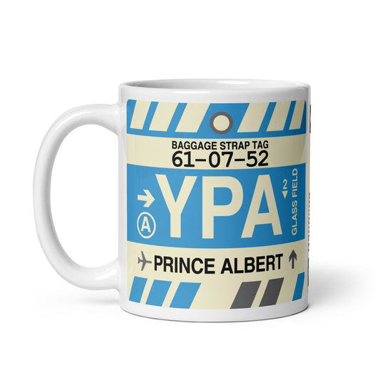 YPA Prince Albert Coffee Mug • Jet Age Baggage Tag Design • YHM Designs - Image 02