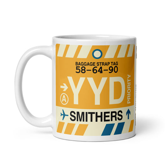 YYD Smithers Coffee Mug • Jet Age Baggage Tag Design • YHM Designs - Image 02