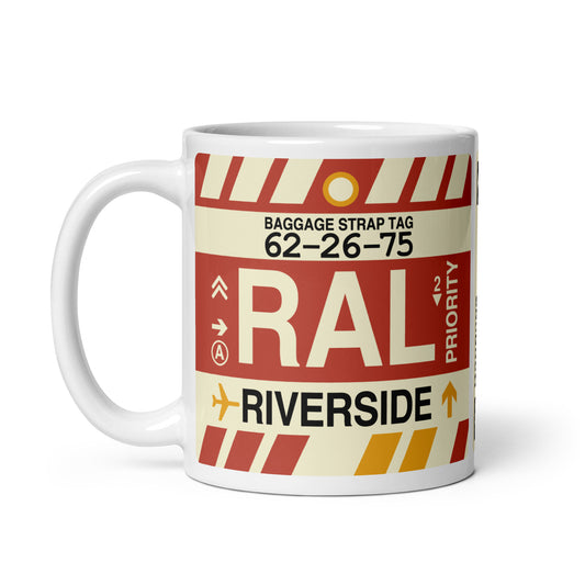 RAL Riverside Coffee Mug • Jet Age Baggage Tag Design • YHM Designs - Image 02