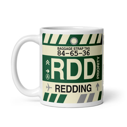 RDD Redding Coffee Mug • Jet Age Baggage Tag Design • YHM Designs - Image 02