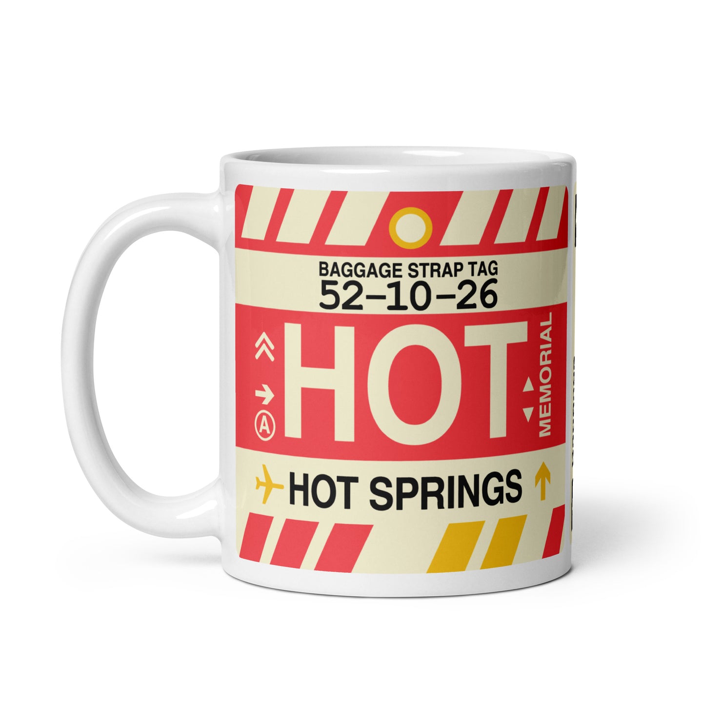 HOT Hot Springs Coffee Mug • Jet Age Baggage Tag Design • YHM Designs - Image 02