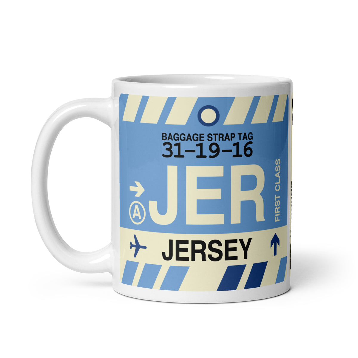 JER Jersey Coffee Mug • Jet Age Baggage Tag Design • YHM Designs - Image 02