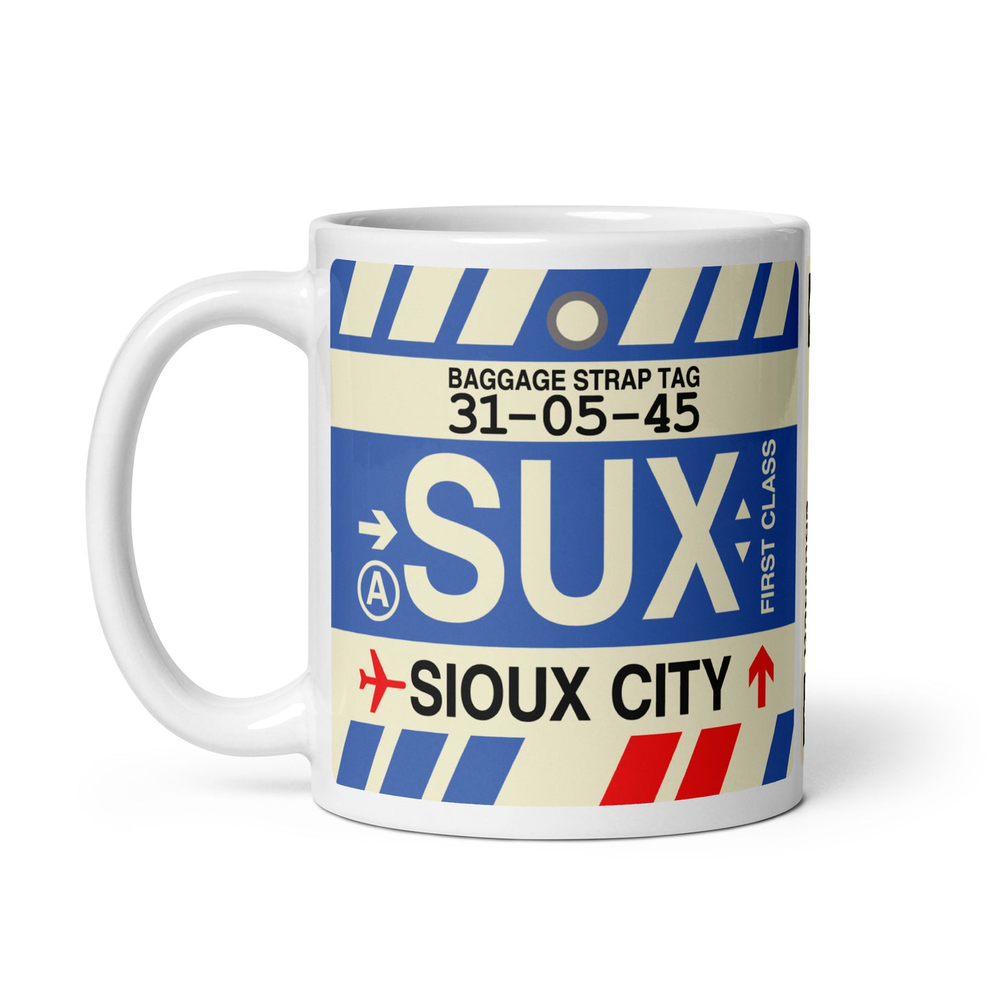 SUX Sioux City Coffee Mug • Jet Age Baggage Tag Design • YHM Designs - Image 02