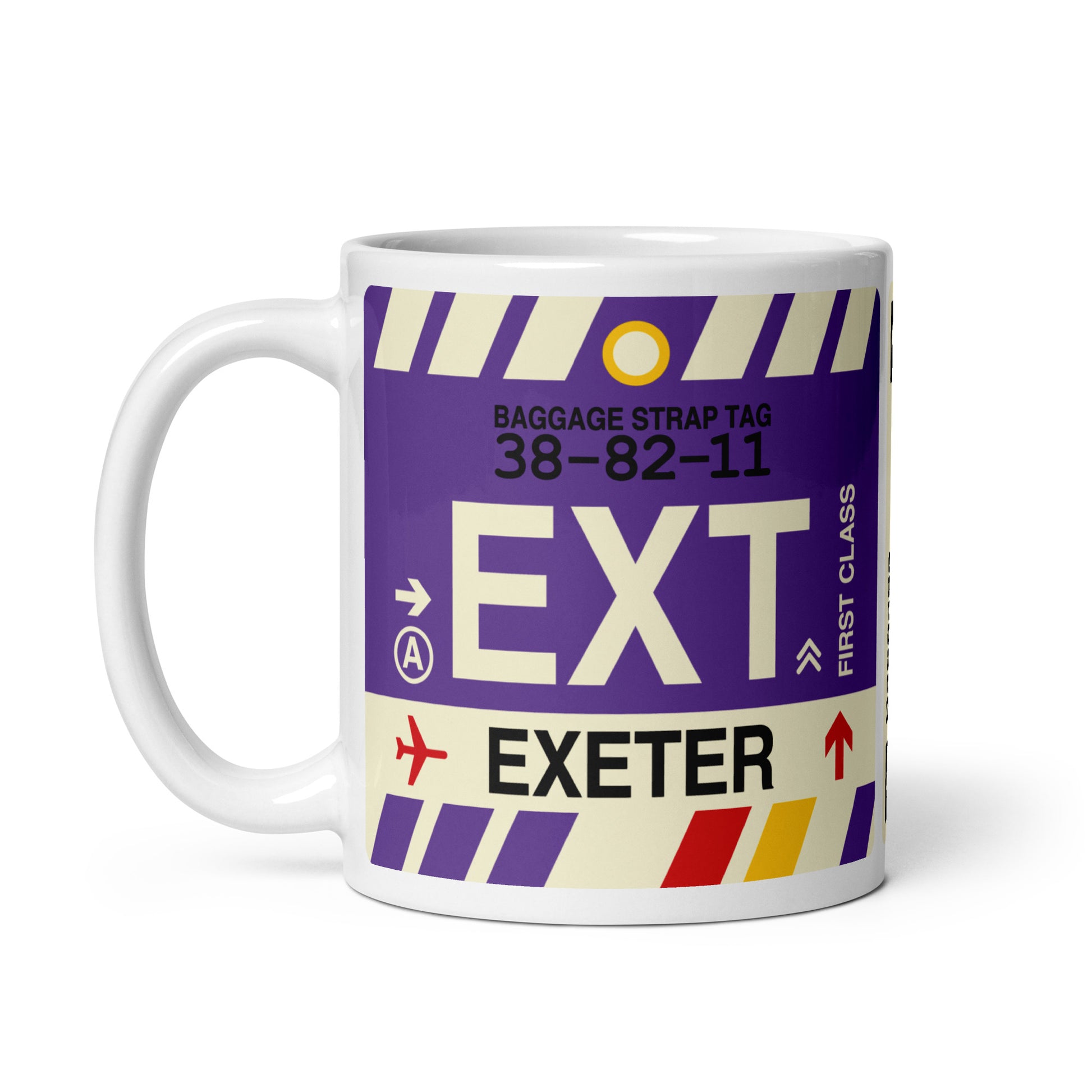 EXT Exeter Coffee Mug • Jet Age Baggage Tag Design • YHM Designs - Image 02