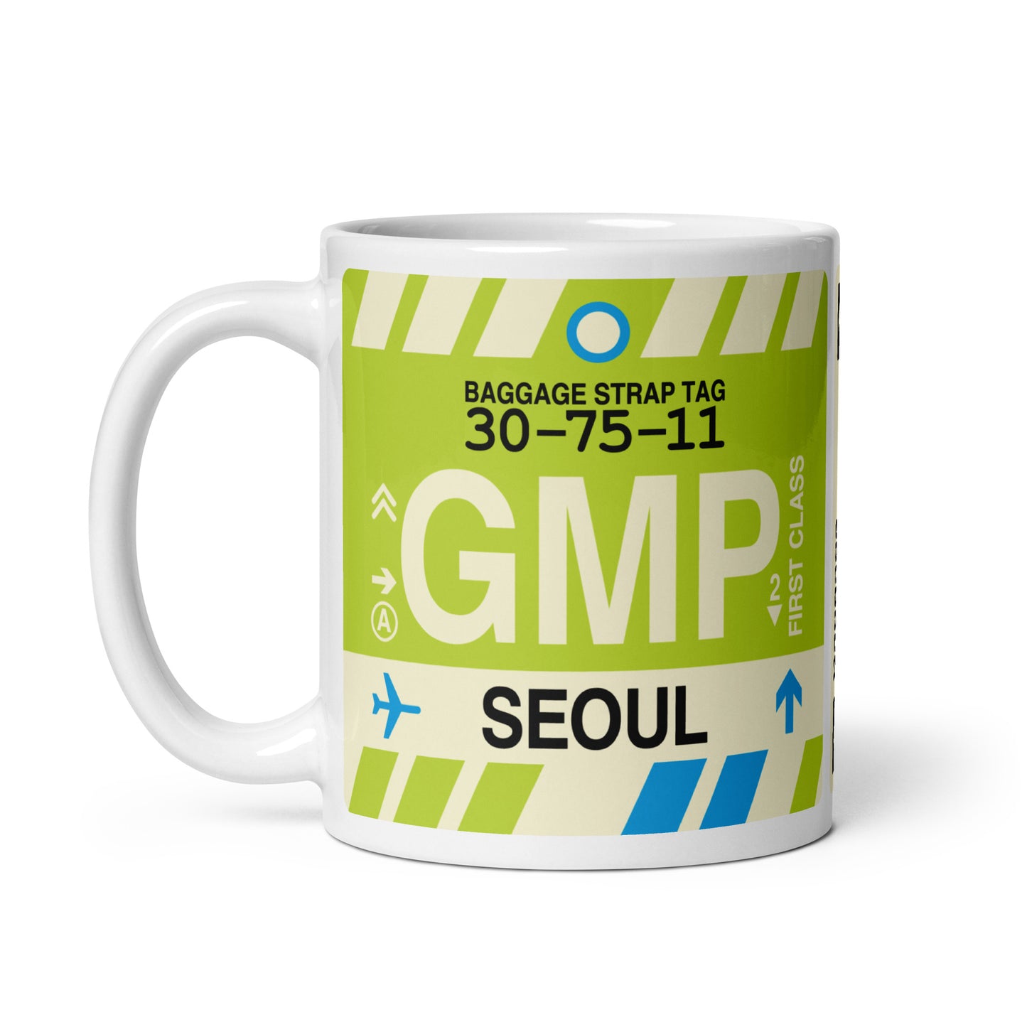 GMP Seoul Coffee Mug • Jet Age Baggage Tag Design • YHM Designs - Image 02