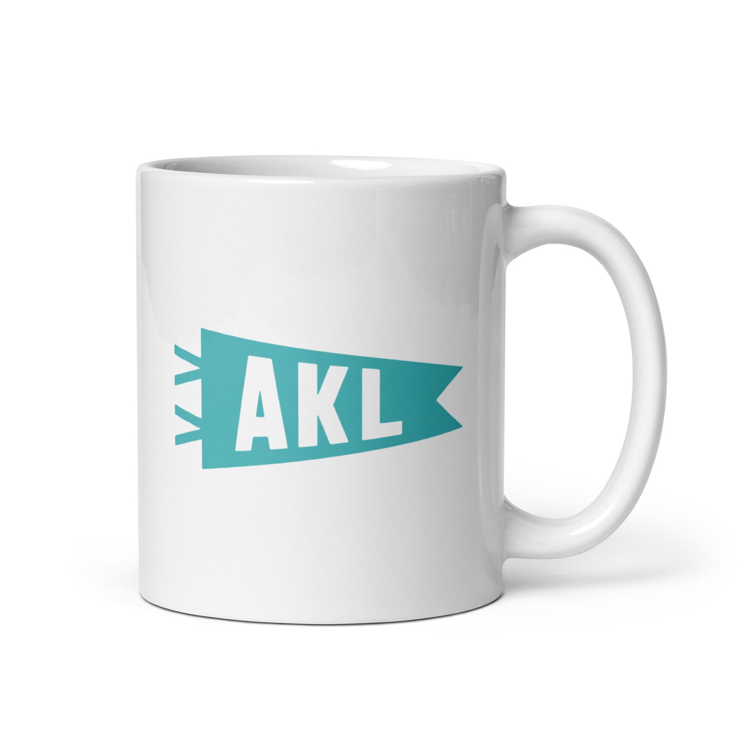 AKL Auckland Coffee Mug • Banner Design in Viking Blue • YHM Designs - Image 01