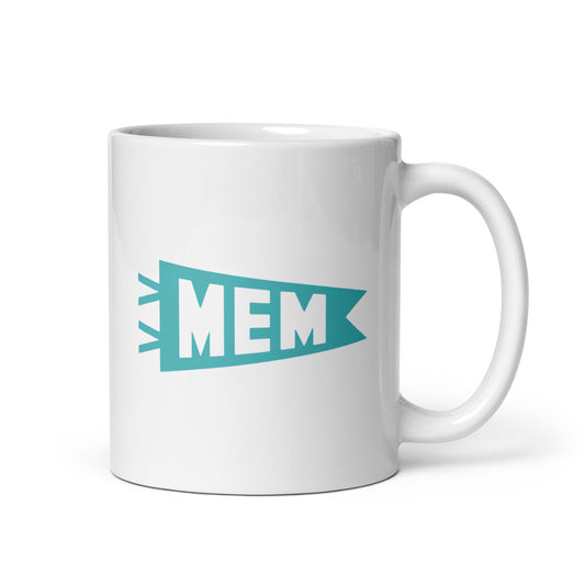 Cool Travel Gift Coffee Mug - Viking Blue • MEM Memphis • YHM Designs - Image 01