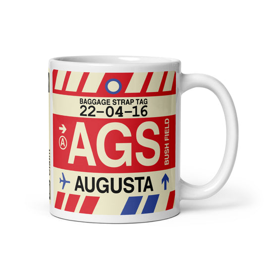 AGS Augusta Coffee Mug • Jet Age Baggage Tag Design • YHM Designs - Image 01