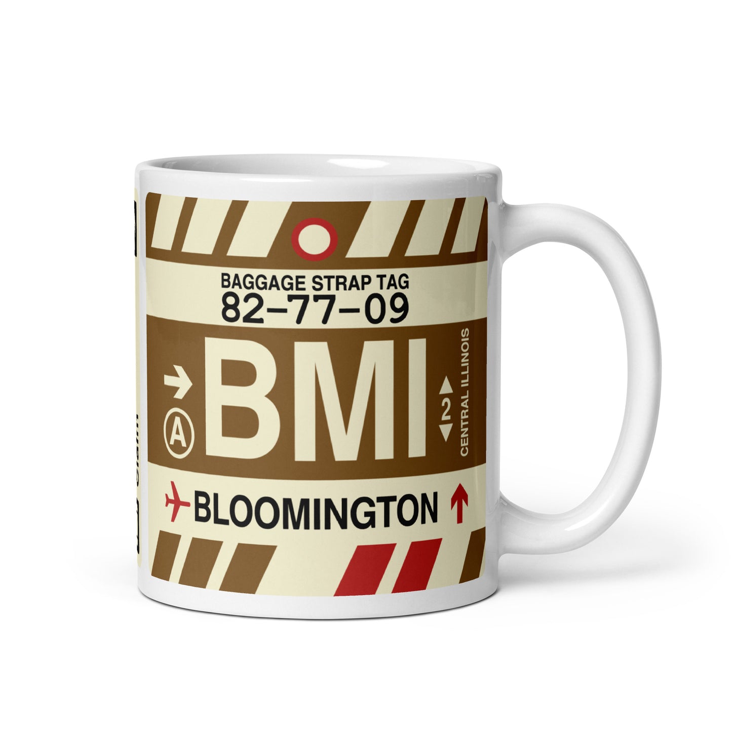 BMI Bloomington Coffee Mug • Jet Age Baggage Tag Design • YHM Designs - Image 01