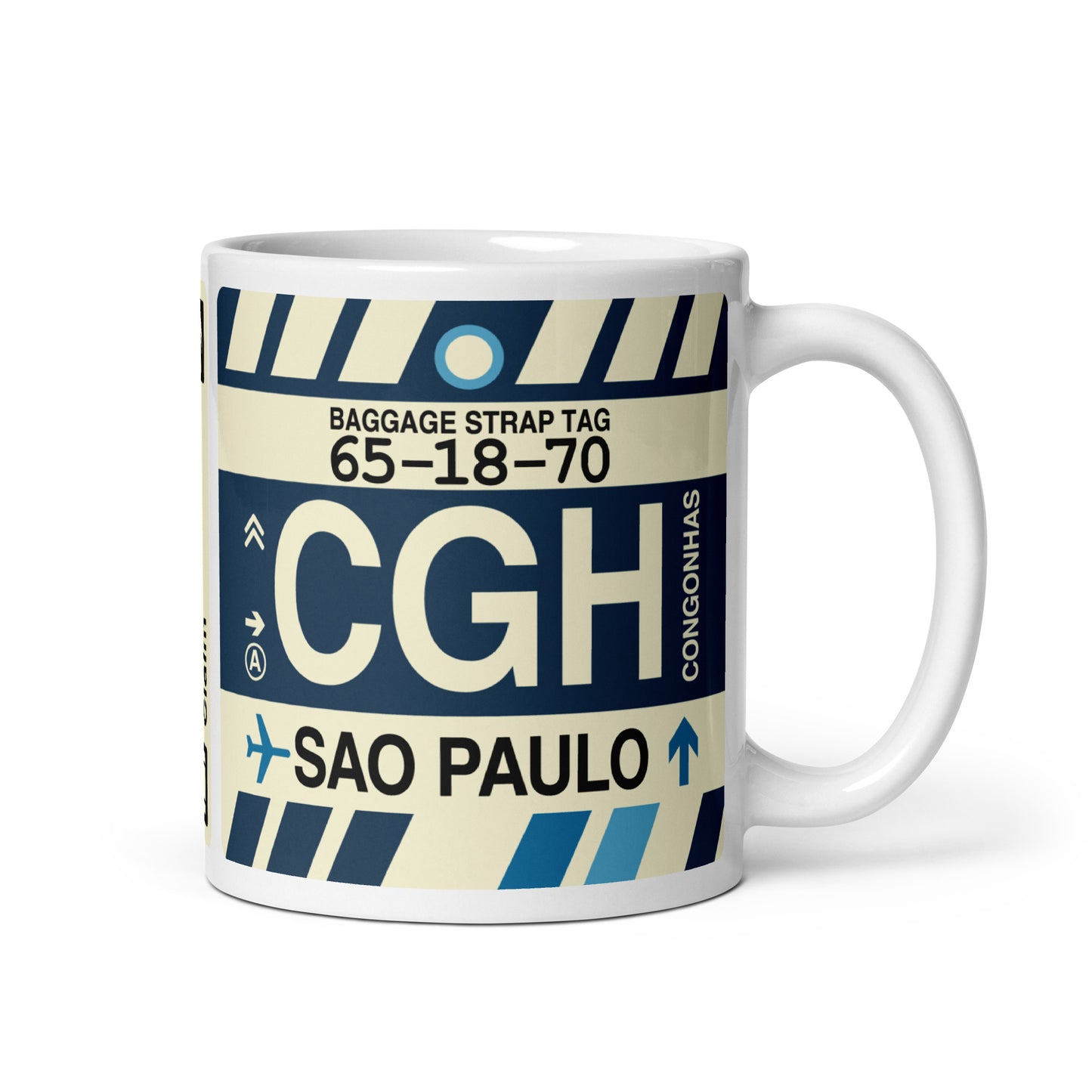 CGH Sao Paulo Coffee Mug • Jet Age Baggage Tag Design • YHM Designs - Image 01