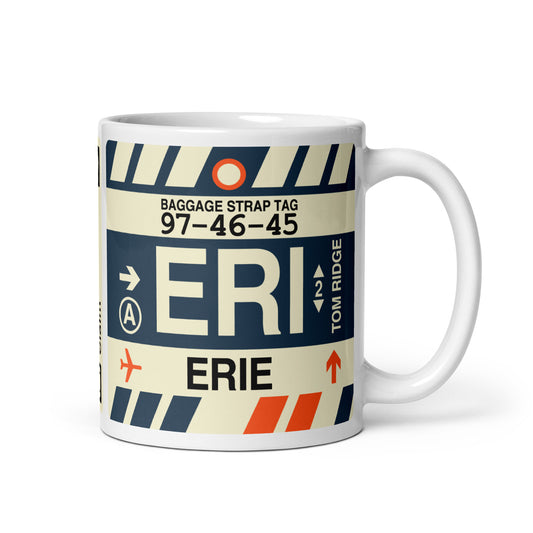 ERI Erie Coffee Mug • Jet Age Baggage Tag Design • YHM Designs - Image 01