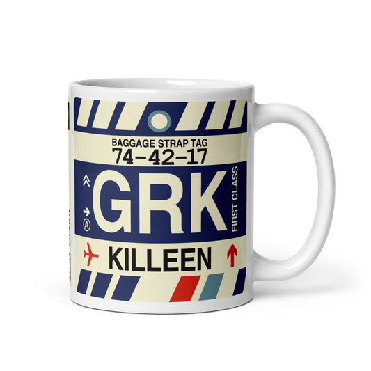 GRK Killeen Coffee Mug • Jet Age Baggage Tag Design • YHM Designs - Image 01