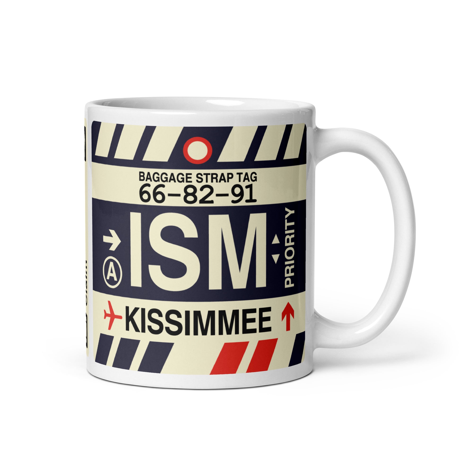 ISM Kissimmee Coffee Mug • Jet Age Baggage Tag Design • YHM Designs - Image 01