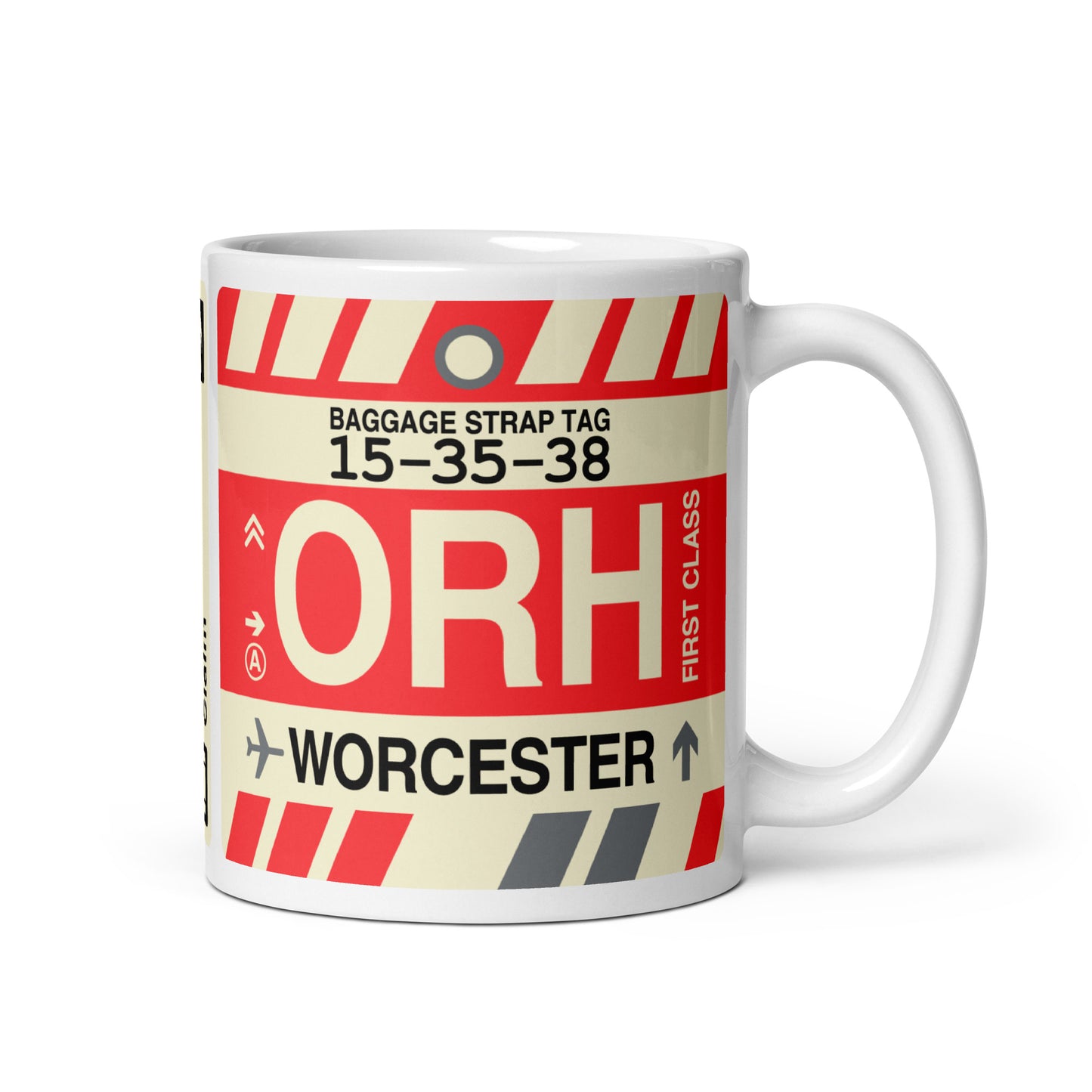 ORH Worcester Coffee Mug • Jet Age Baggage Tag Design • YHM Designs - Image 01