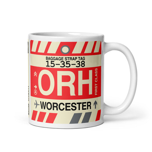 ORH Worcester Coffee Mug • Jet Age Baggage Tag Design • YHM Designs - Image 01