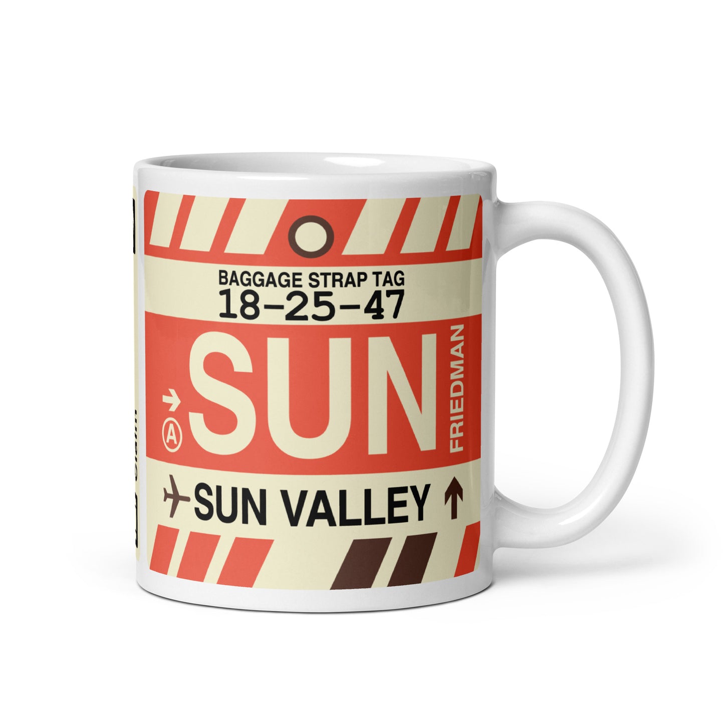 SUN Sun Valley Coffee Mug • Jet Age Baggage Tag Design • YHM Designs - Image 01